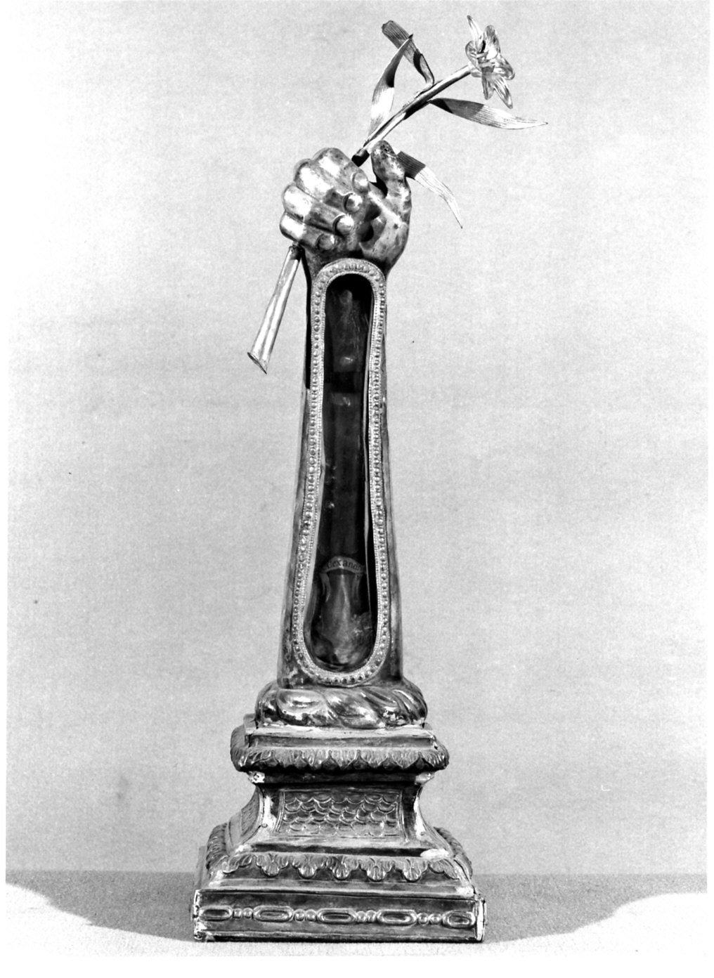 reliquiario antropomorfo - a braccio, opera isolata - bottega italiana (sec. XIX)