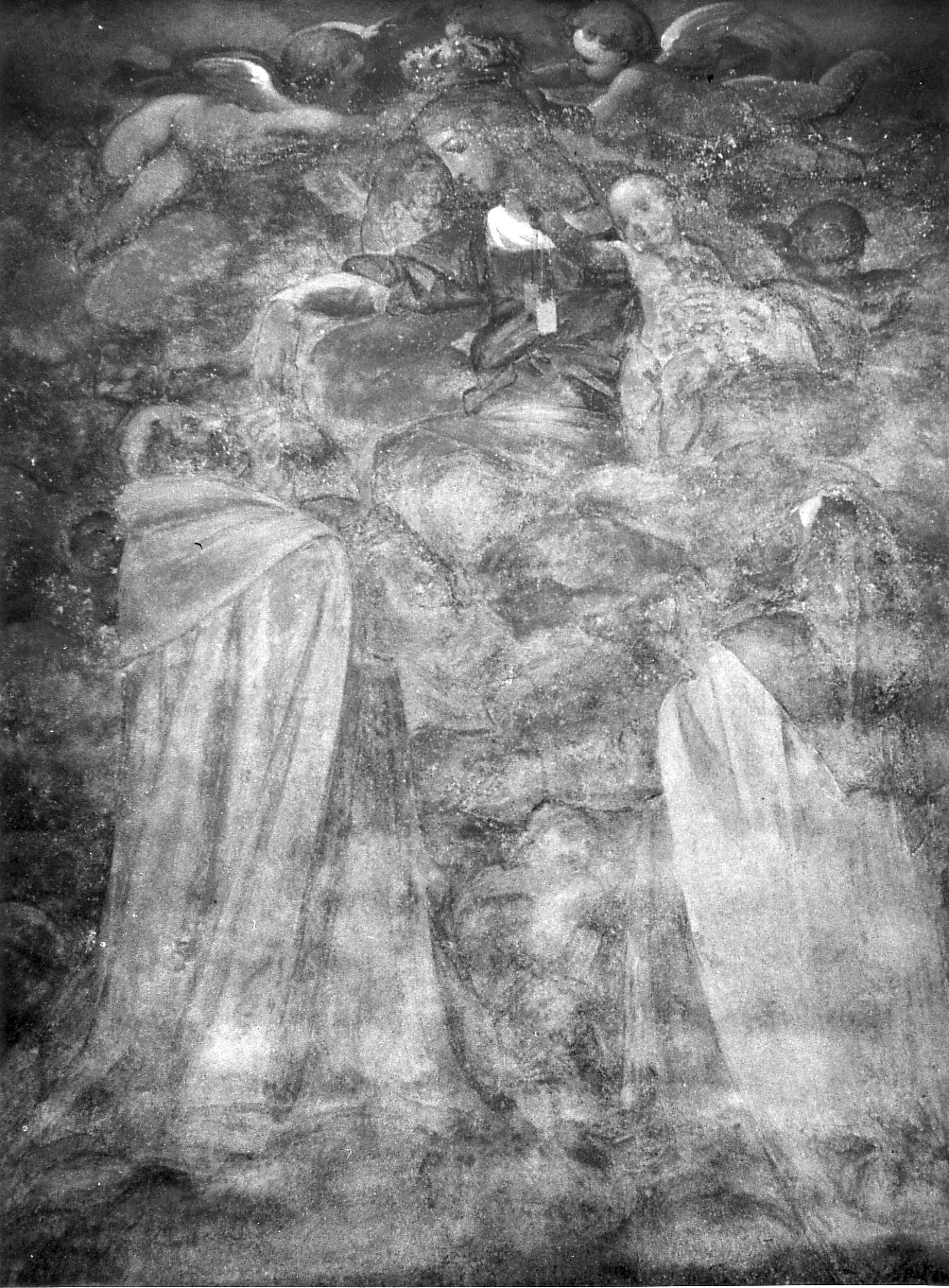 Madonna del Rosario con San Domenico e Santa Caterina da Siena (dipinto, opera isolata) - ambito lombardo (sec. XX)