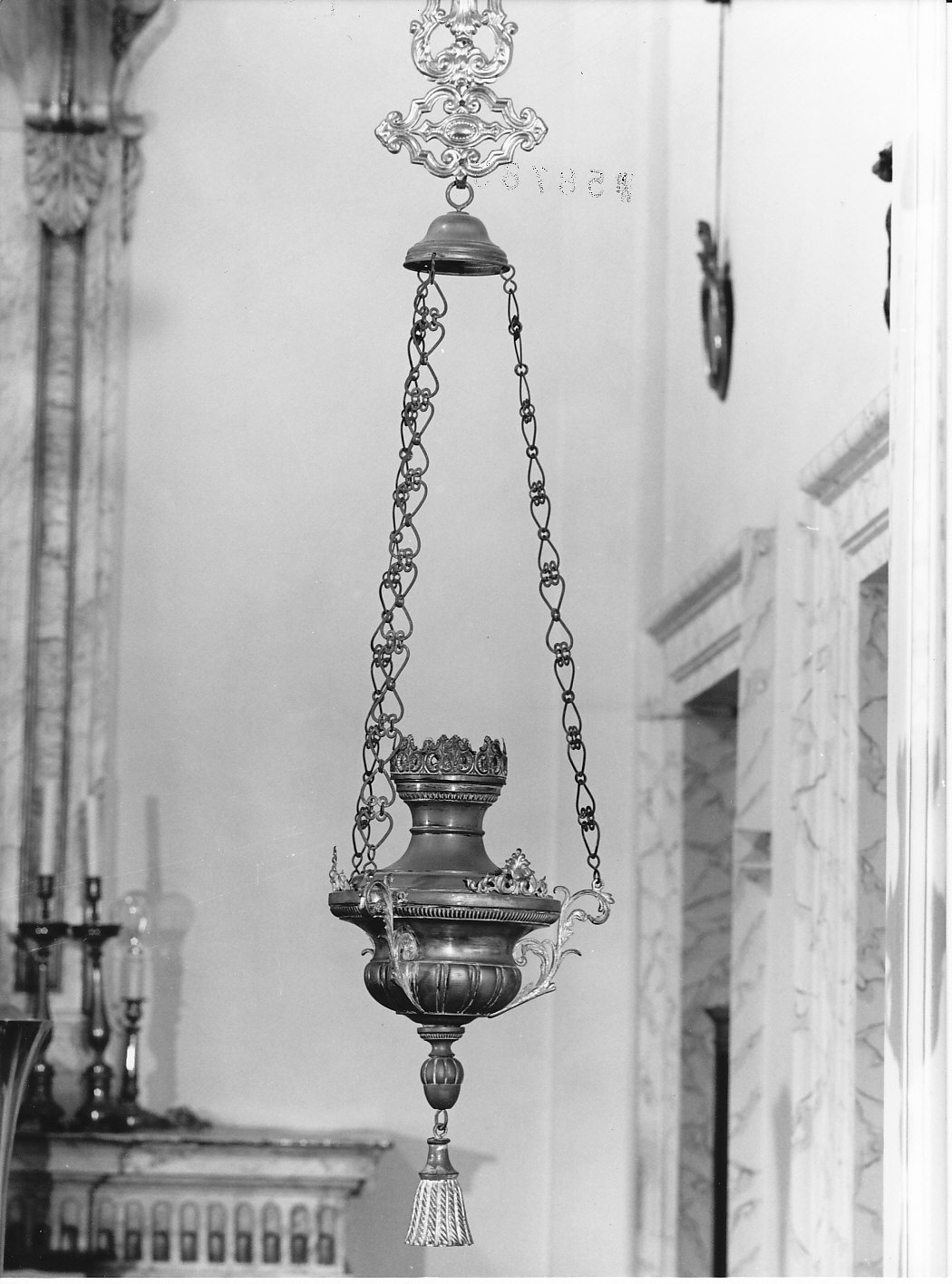 lampada pensile, coppia - bottega lombarda (fine sec. XIX)