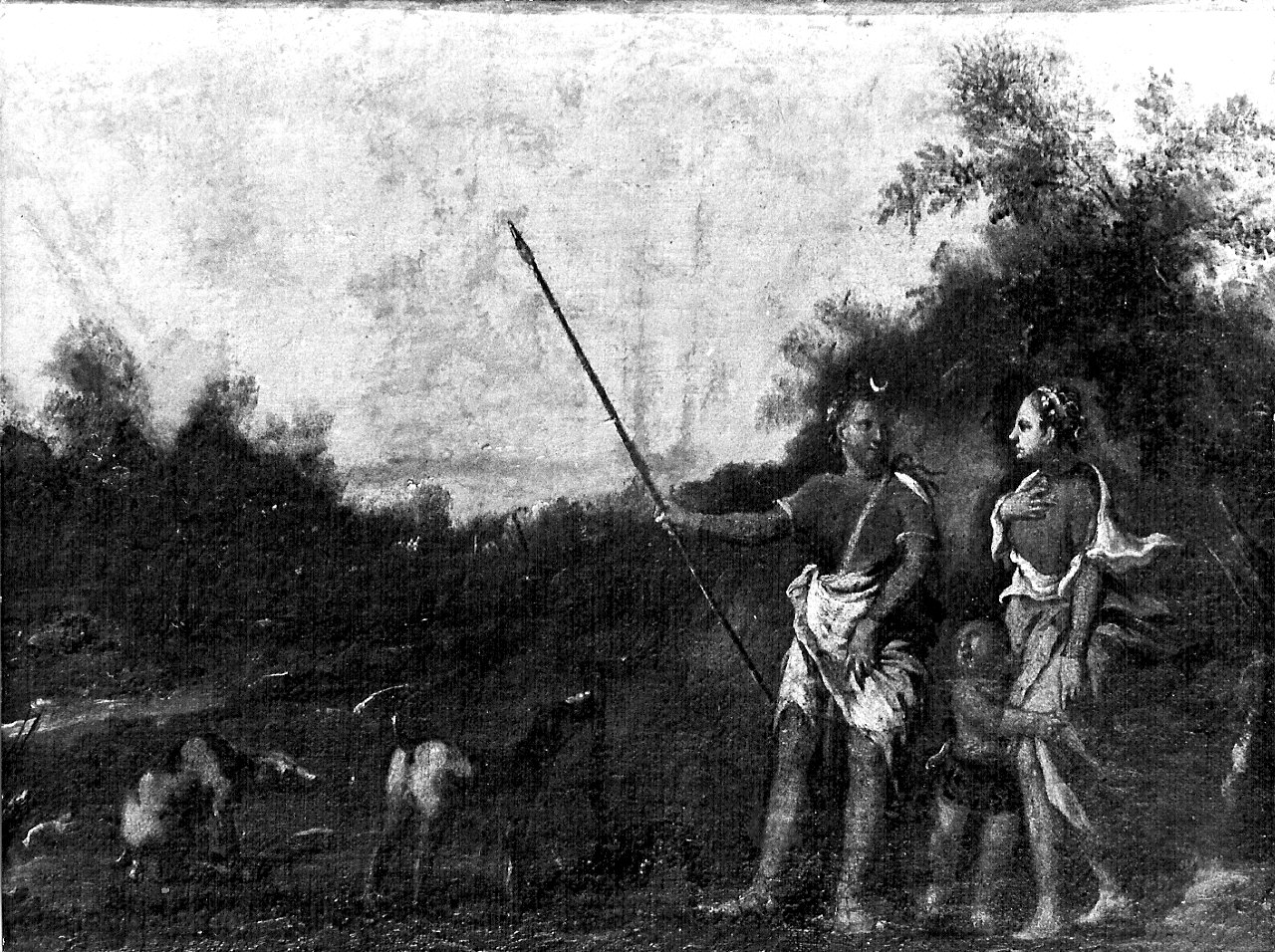 scena mitologica (?), paesaggio (dipinto, opera isolata) - ambito lombardo (sec. XVII)