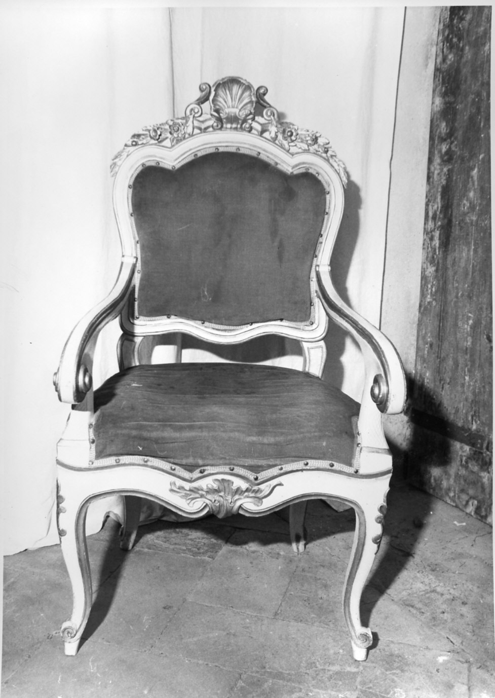 sedia - a braccioli, opera isolata - bottega italiana (sec. XIX)