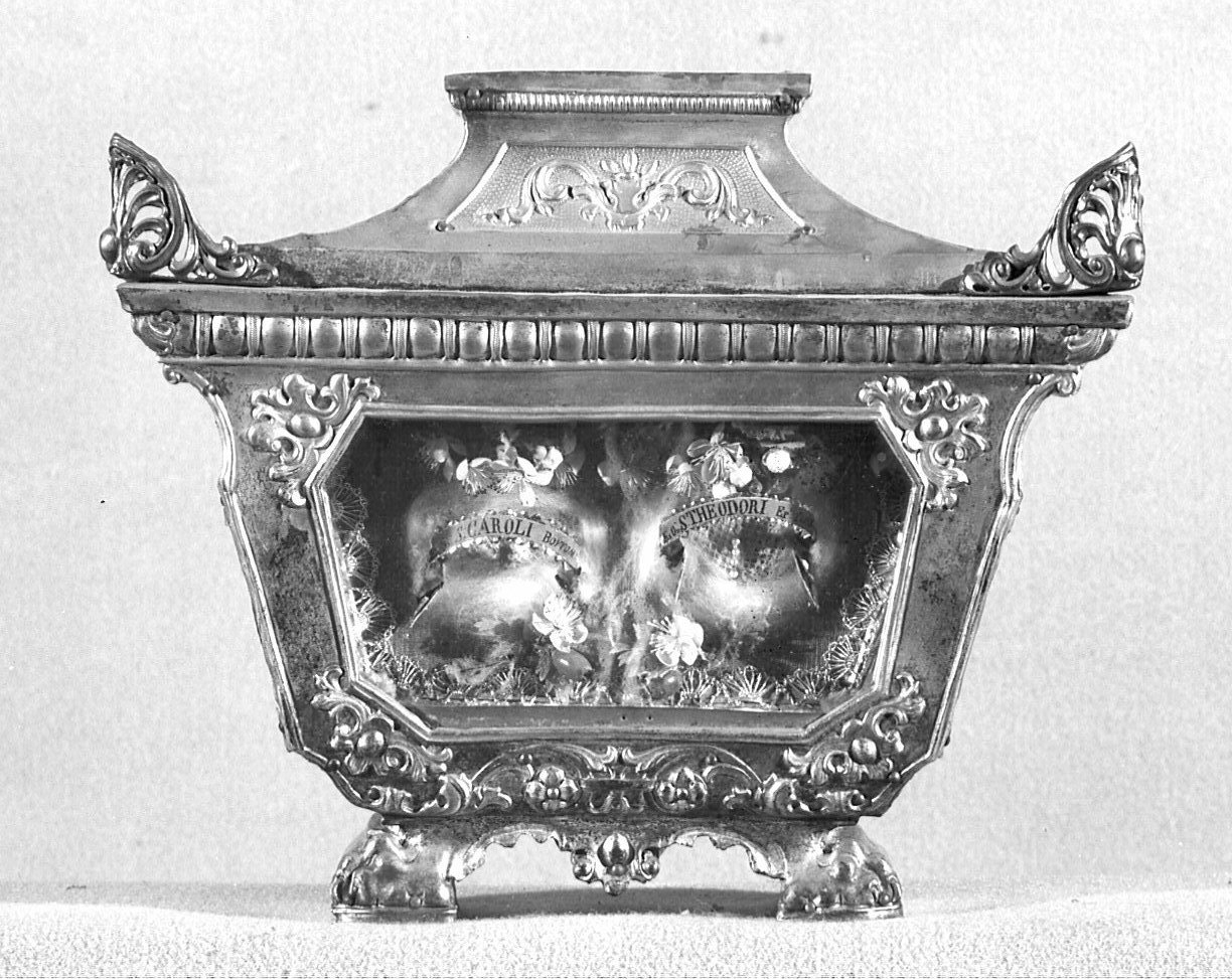 reliquiario a teca, serie - bottega lombarda (sec. XIX)