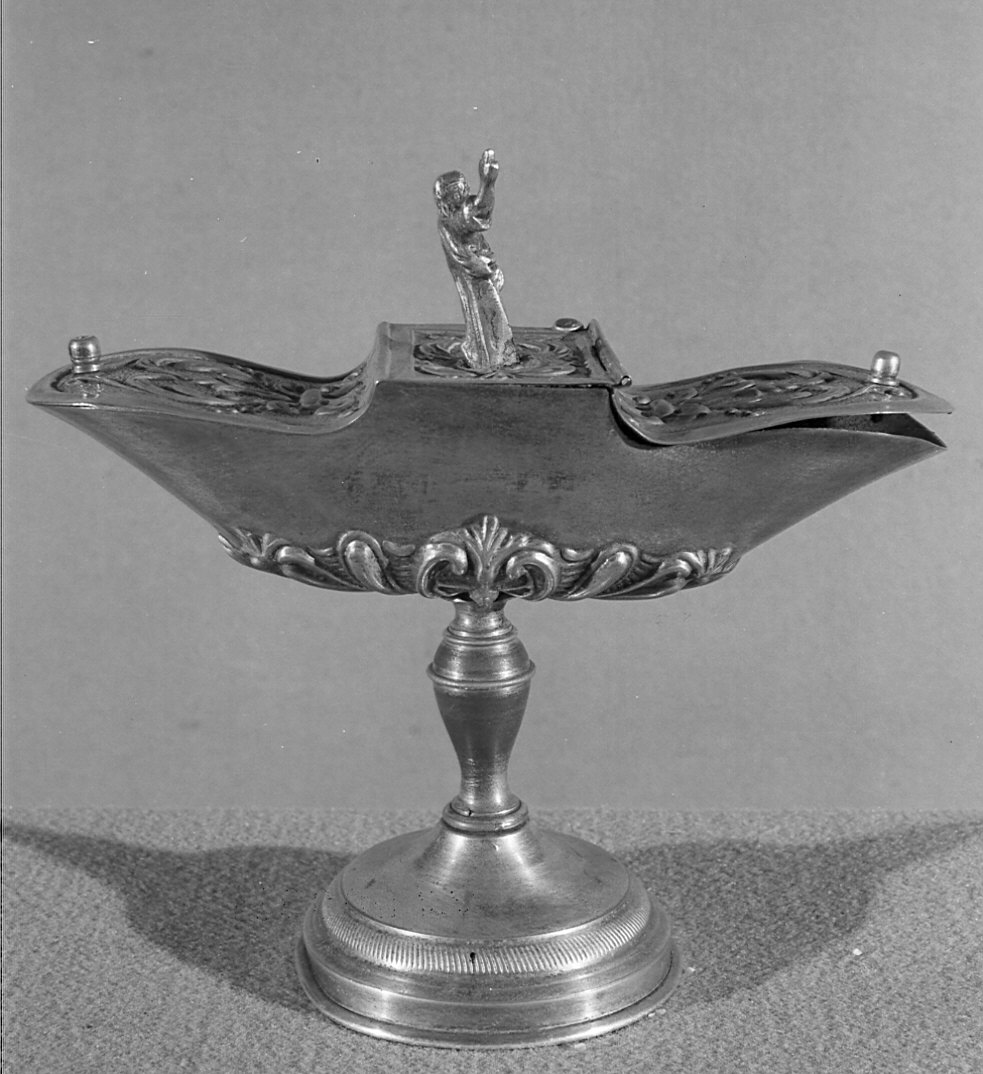 navicella portaincenso - a doppia valva - bottega lombarda (sec. XIX)