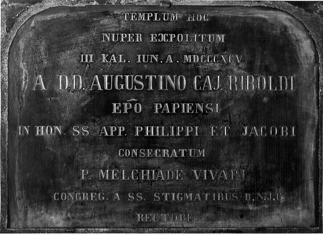 lapide commemorativa, opera isolata - bottega lombarda (fine sec. XIX)