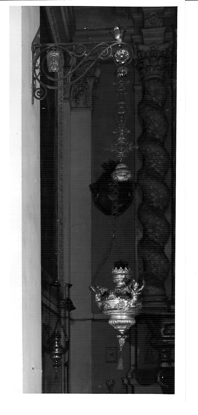 lampada da chiesa, coppia - bottega lombarda (fine/inizio secc. XIX/ XX)