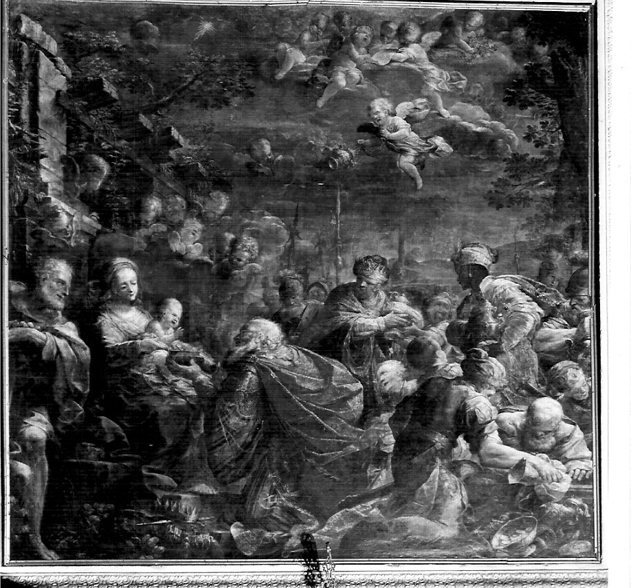 adorazione dei Re Magi (dipinto, opera isolata) di Pietro Micheli da Forlì (attribuito) (prima metà sec. XVIII)