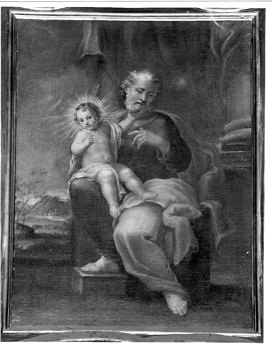 San Giuseppe e Gesù Bambino (dipinto, opera isolata) - ambito lombardo (sec. XIX)