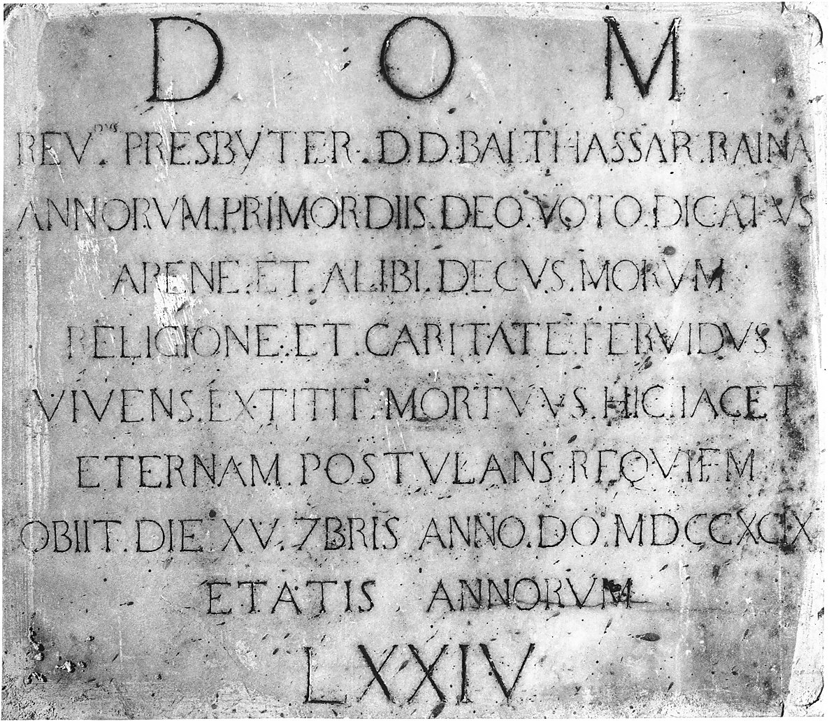 lapide tombale, opera isolata - bottega lombarda (sec. XVIII)