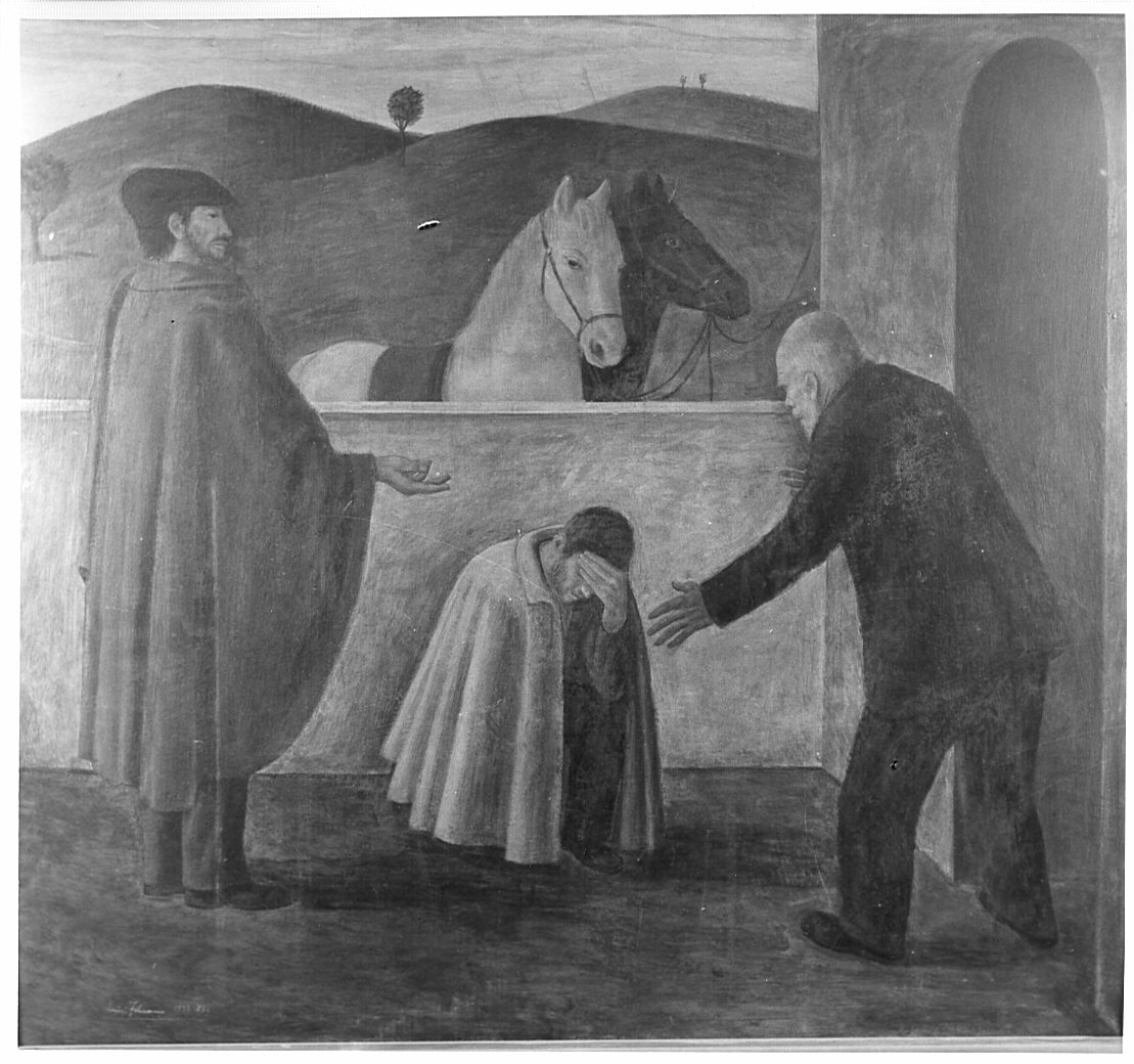 Il perdono (dipinto) di Filocamo Luigi (sec. XX)