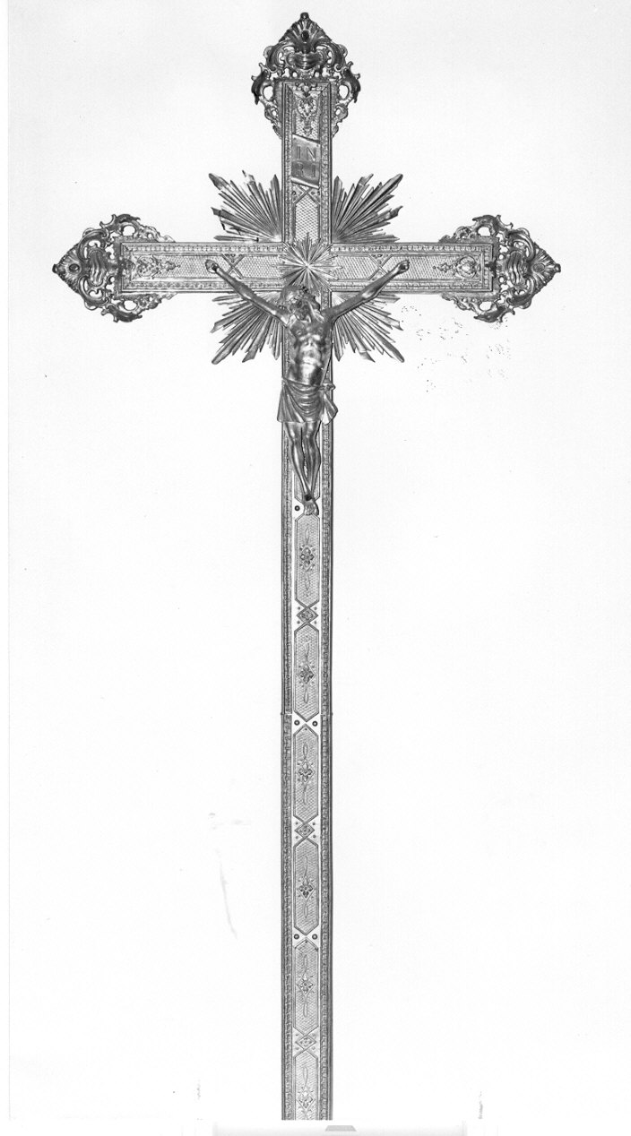 croce processionale, opera isolata - ambito lombardo (seconda metà sec. XIX)