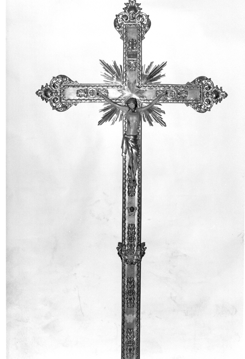 croce processionale, opera isolata - ambito lombardo (seconda metà sec. XIX)