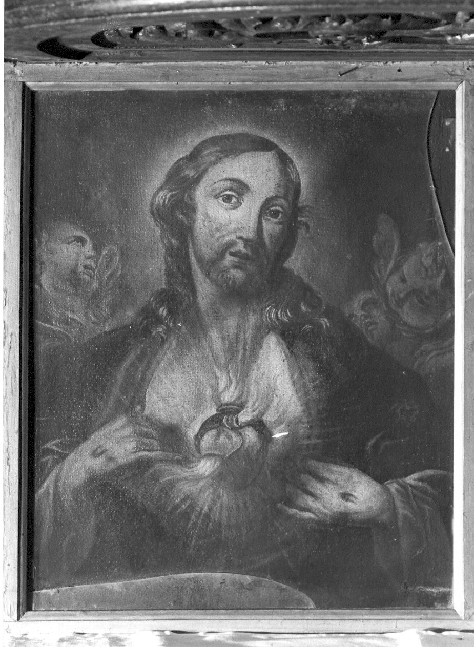 Sacro Cuore di Gesù (dipinto, pendant) - ambito lombardo (sec. XIX)