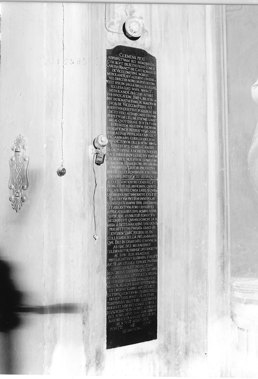 lapide commemorativa, opera isolata - bottega lombarda (sec. XVIII)