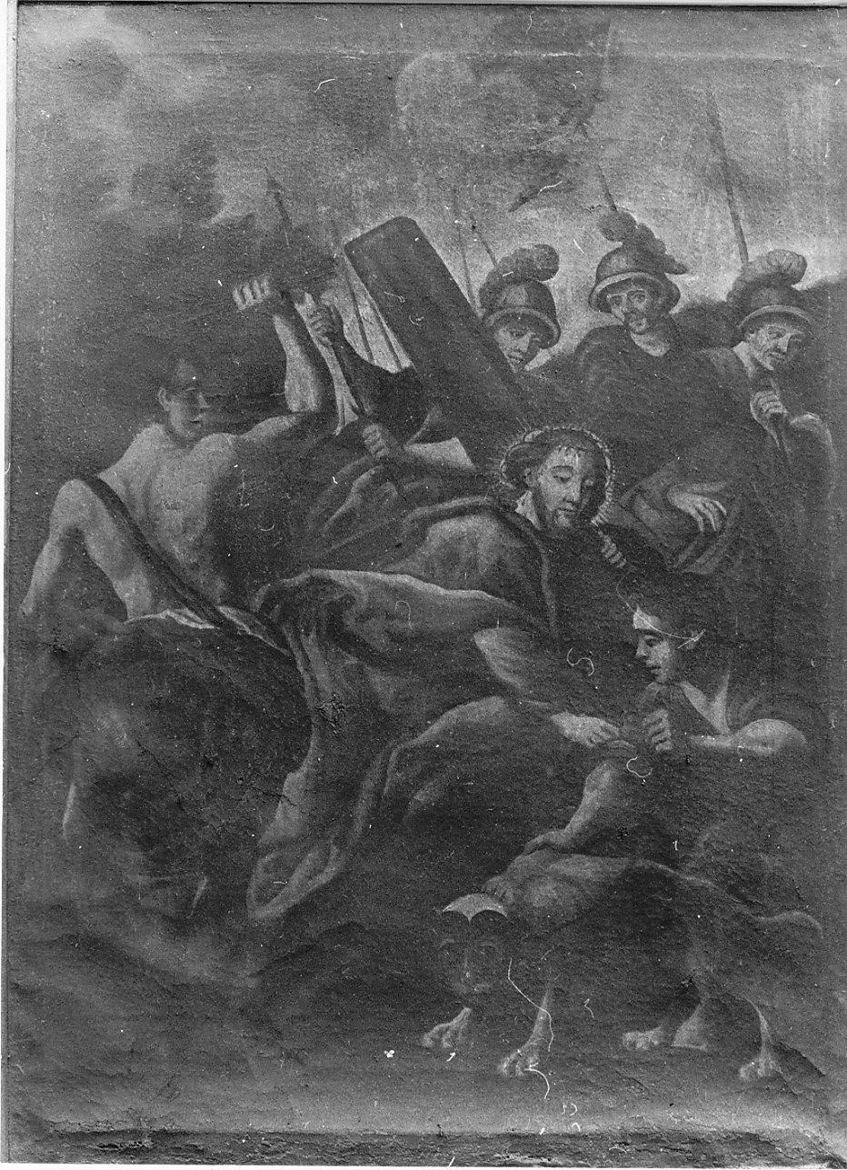 Cristo cade sotto la croce (dipinto, opera isolata) - ambito lombardo (seconda metà sec. XIX)