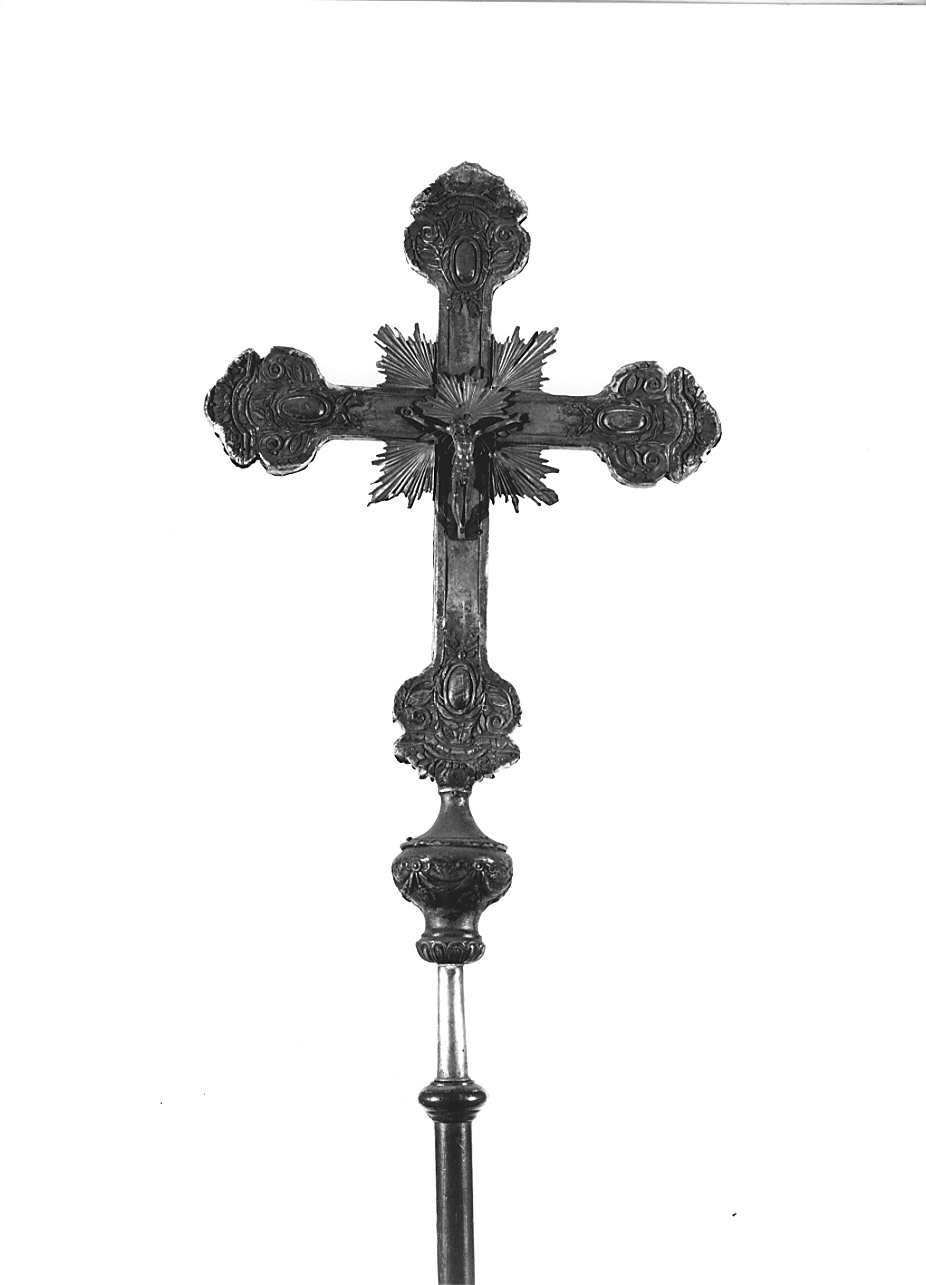croce processionale, opera isolata - bottega lombarda (fine sec. XVIII)