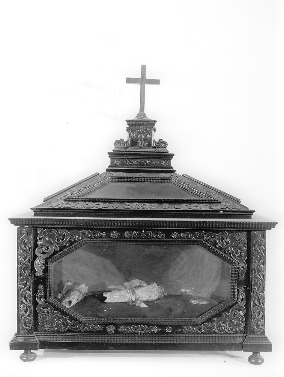 reliquiario a teca - a cassa, opera isolata - bottega lombarda (fine sec. XVIII)