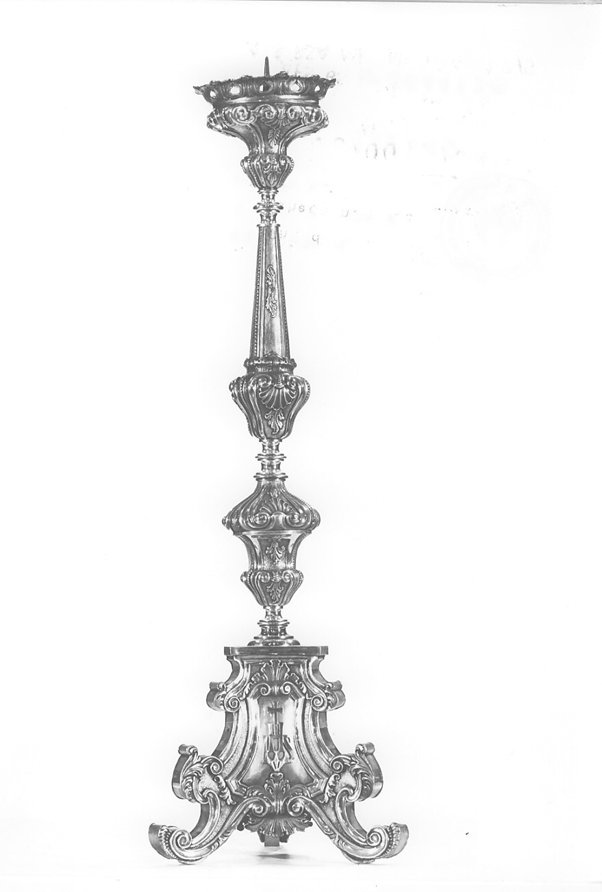 candeliere d'altare, opera isolata - bottega lombarda (fine sec. XIX)