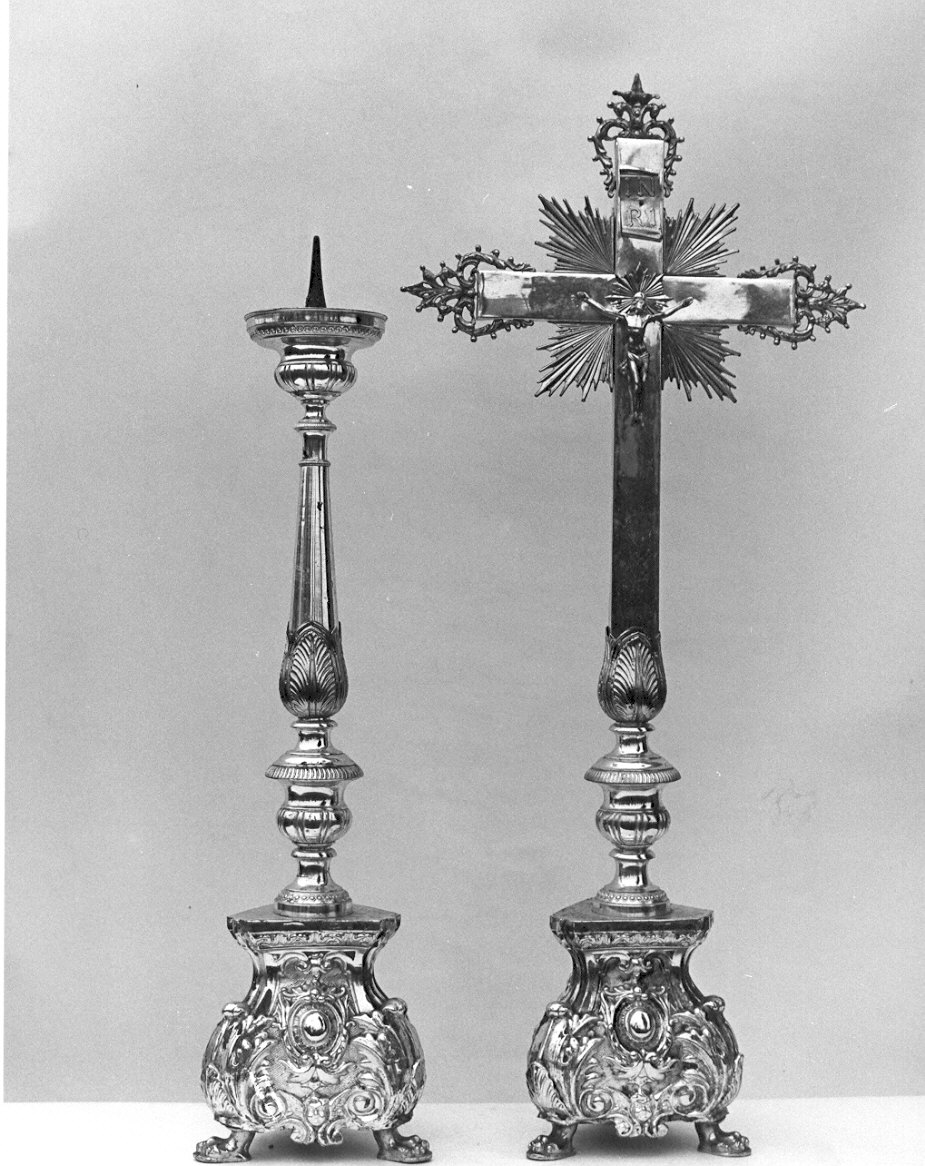 candeliere d'altare, serie - ambito lombardo (sec. XIX)