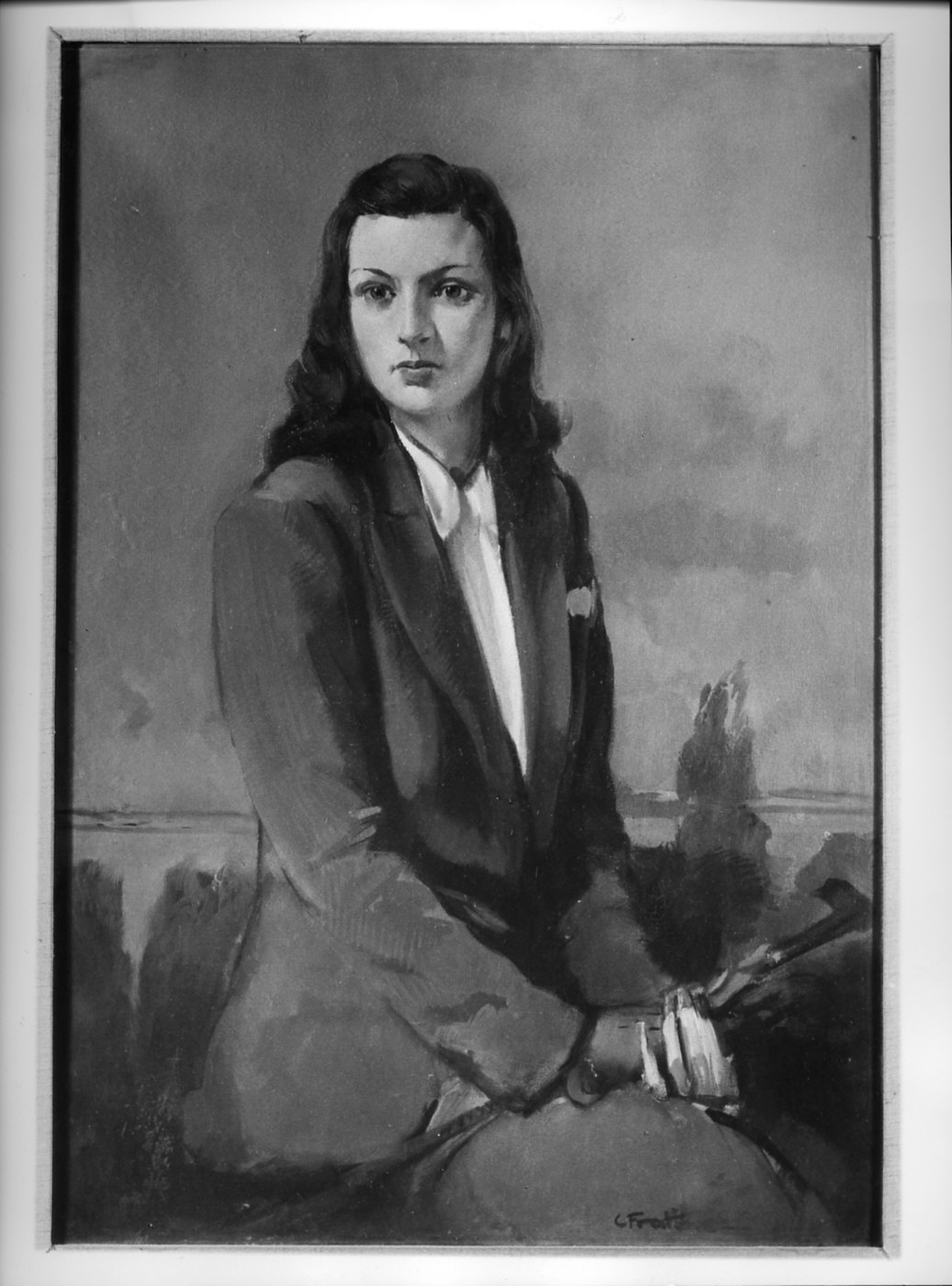 Ritratto di amazzone (dipinto, opera isolata) - ambito lombardo (sec. XX)