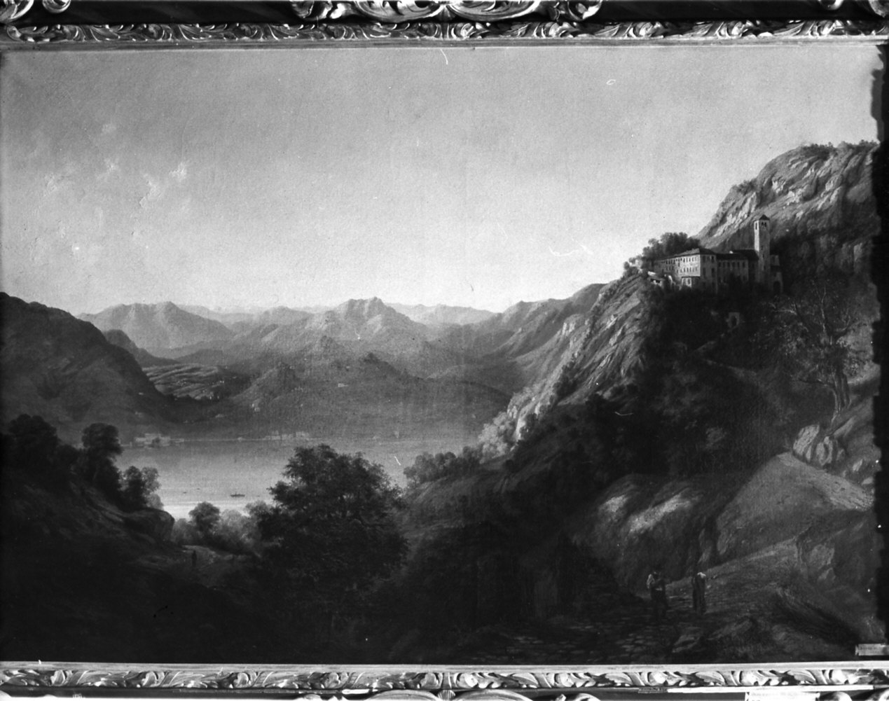 veduta del convento di San Donato sopra Como (dipinto, opera isolata) - ambito lombardo (sec. XIX)