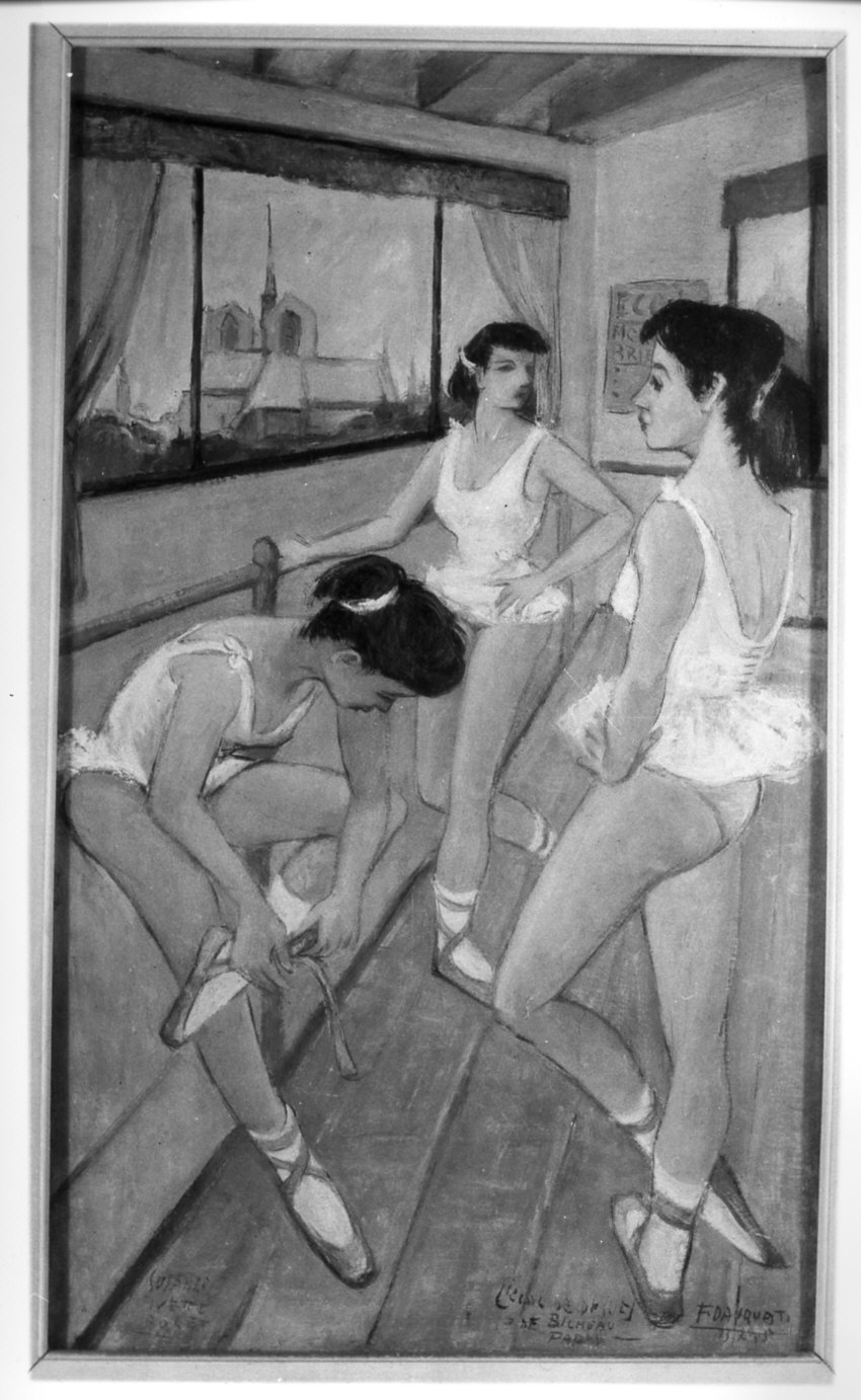 L'école de danse de Bicheau Paris, ballerine (dipinto, opera isolata) - ambito italiano (sec. XX)