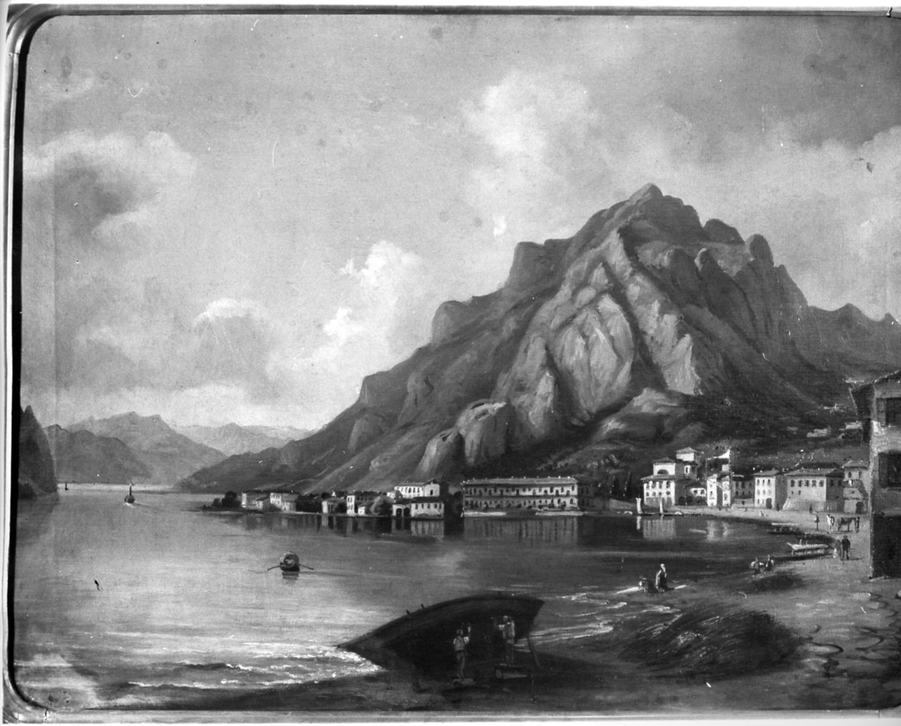 veduta di Lecco (dipinto, opera isolata) - ambito italiano (sec. XIX)