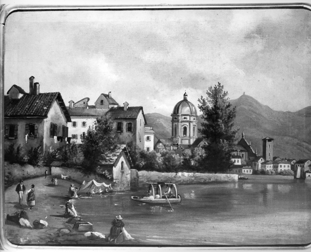 veduta di Como da Sant'Agostino (dipinto, opera isolata) - ambito italiano (sec. XIX)