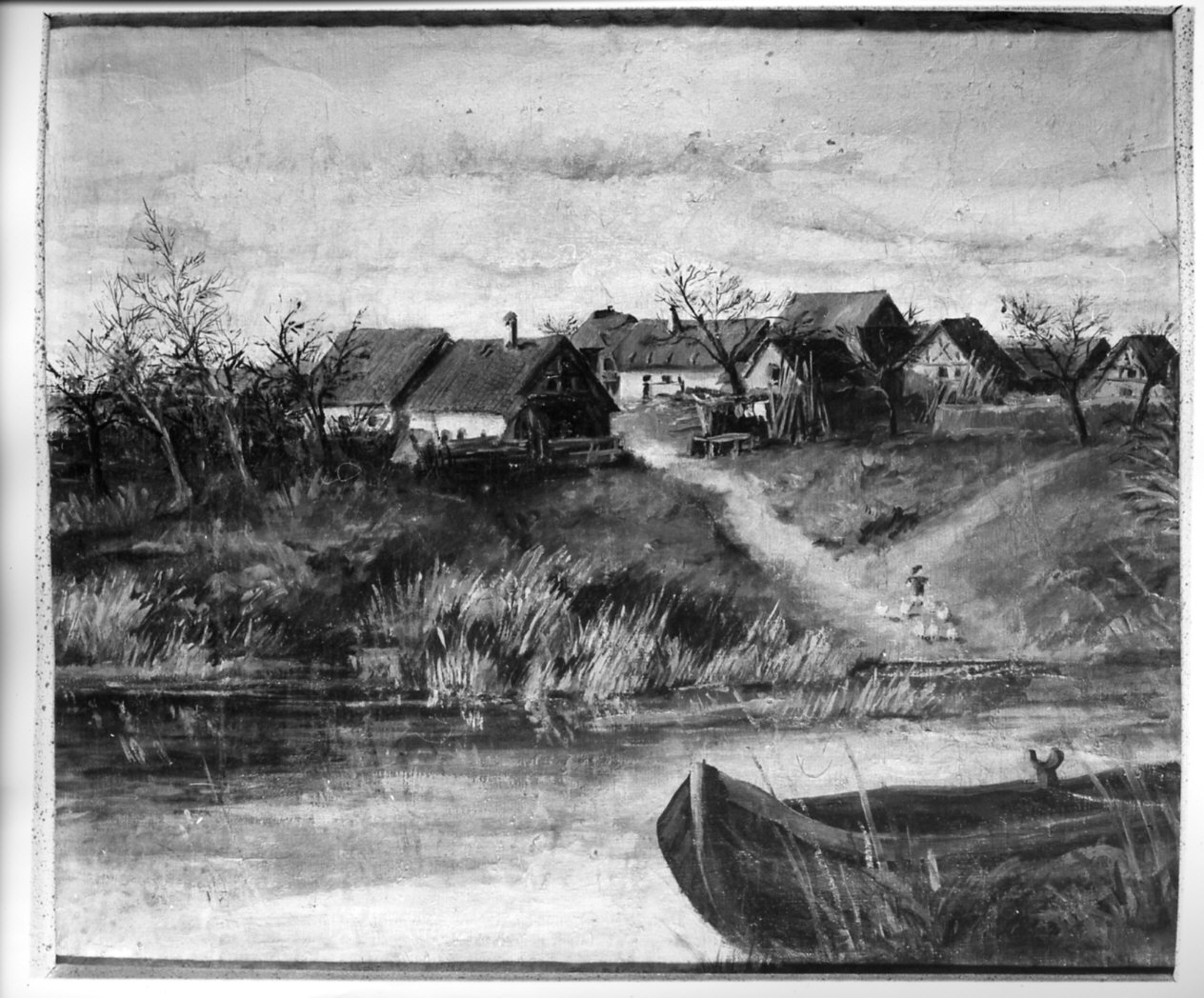 paesaggio con fiume (dipinto, opera isolata) - ambito italiano (sec. XX)