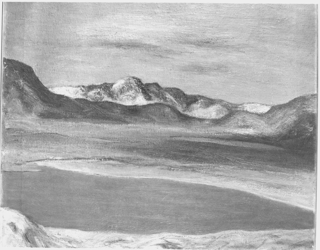 paesaggio lacustre (dipinto) - ambito italiano (prima metà sec. XX)