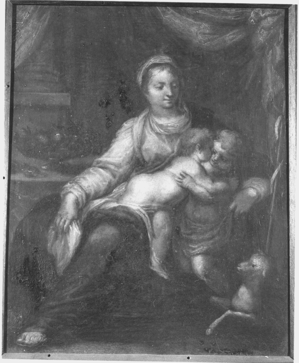 Madonna con Bambino e San Giovannino (dipinto) - ambito lombardo (sec. XVII)