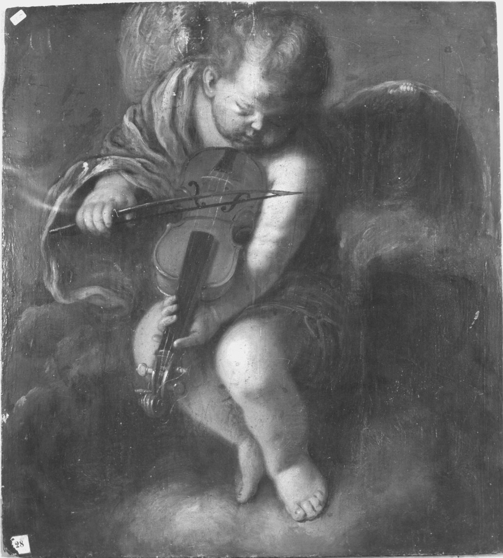 angelo musicante (dipinto, frammento) - ambito lombardo (secondo quarto sec. XVII)