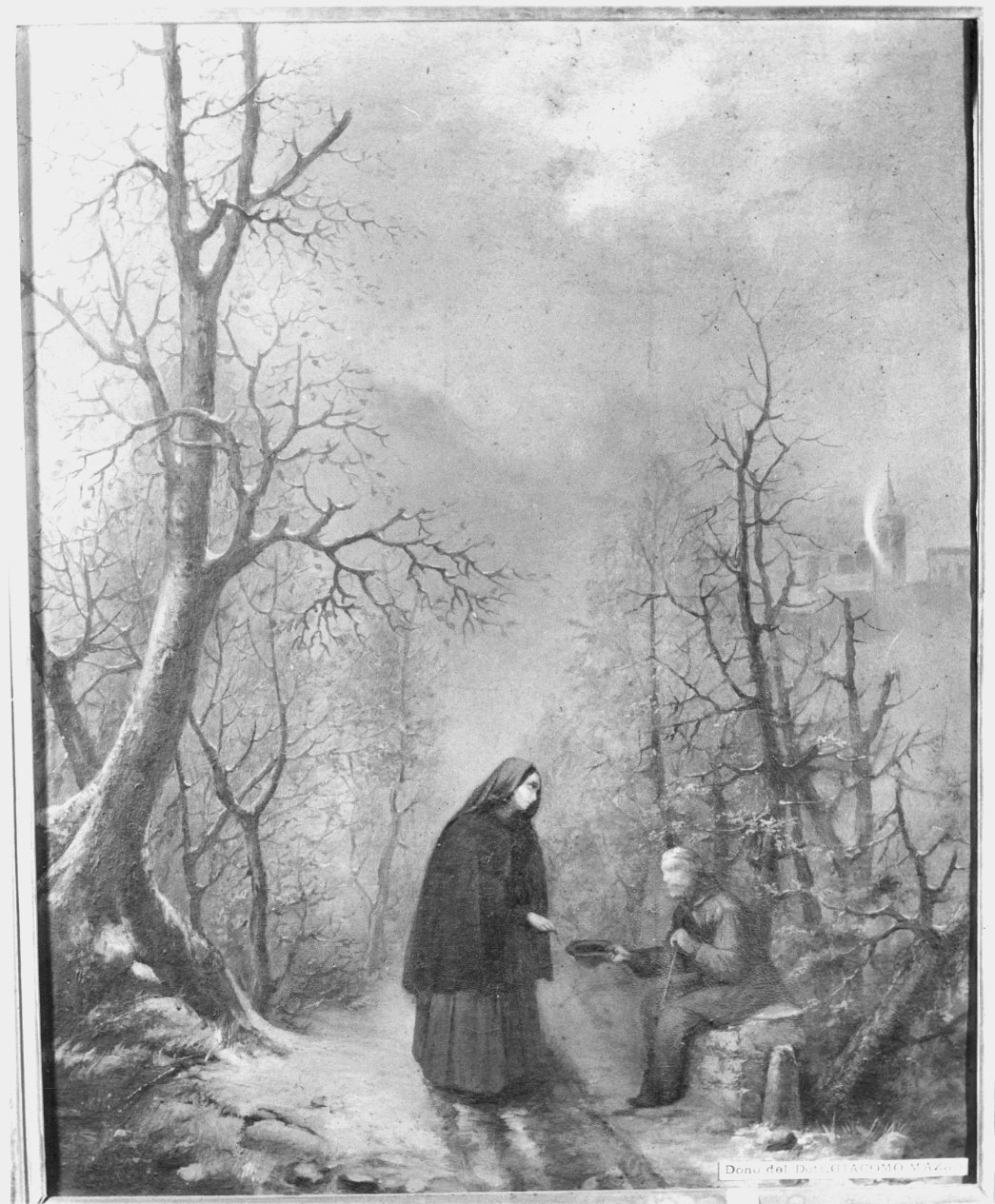 paesaggio invernale (dipinto) di Piatti Antonio (attribuito) (fine sec. XIX)