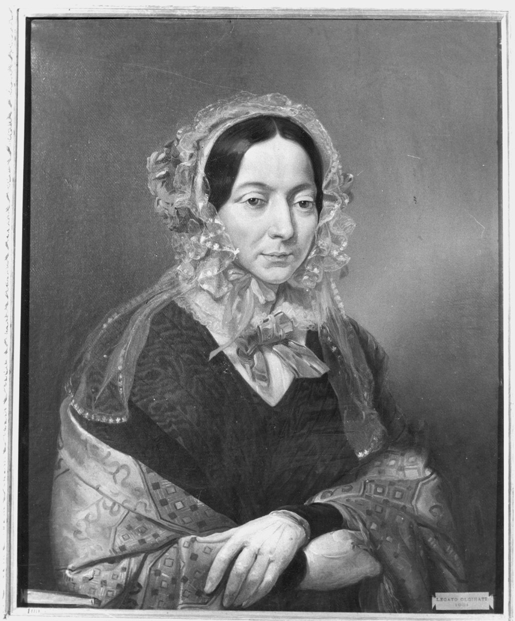 ritratto di donna (dipinto) - ambito lombardo (metà sec. XIX)