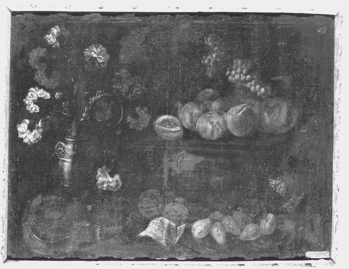 natura morta con frutta (dipinto) - ambito lombardo (fine/inizio secc. XVII/ XVIII)