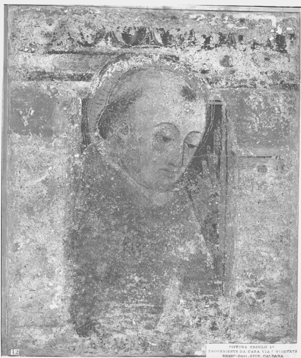 Santo (dipinto murale staccato) - ambito comasco (sec. XV)