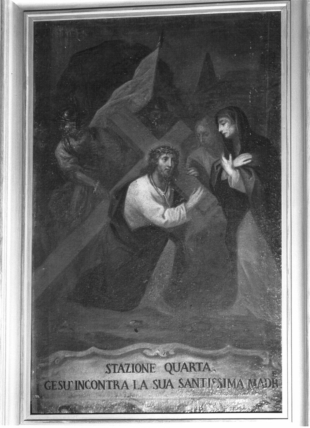 stazione IV: Gesù incontra la Madonna (dipinto, elemento d'insieme) - ambito lombardo (sec. XVIII)