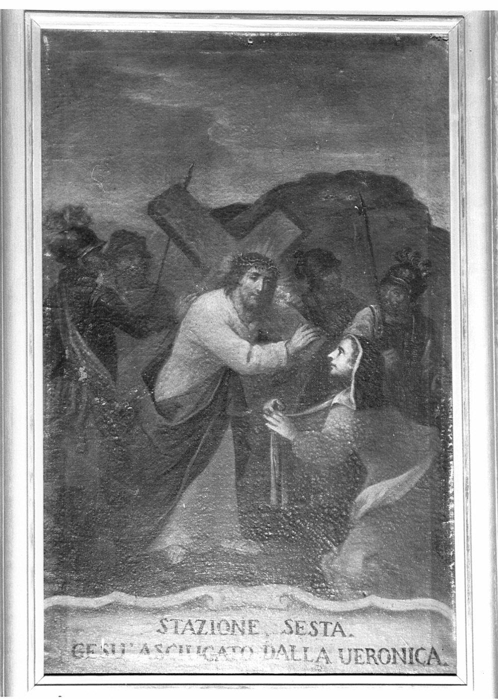 stazione VI: Gesù asciugato dalla Veronica (dipinto, elemento d'insieme) - ambito lombardo (sec. XVIII)