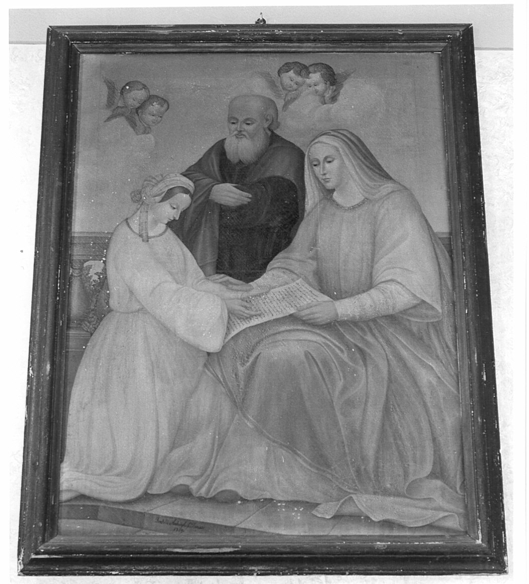 educazione di Maria Vergine (dipinto, opera isolata) - bottega lombarda (sec. XIX)