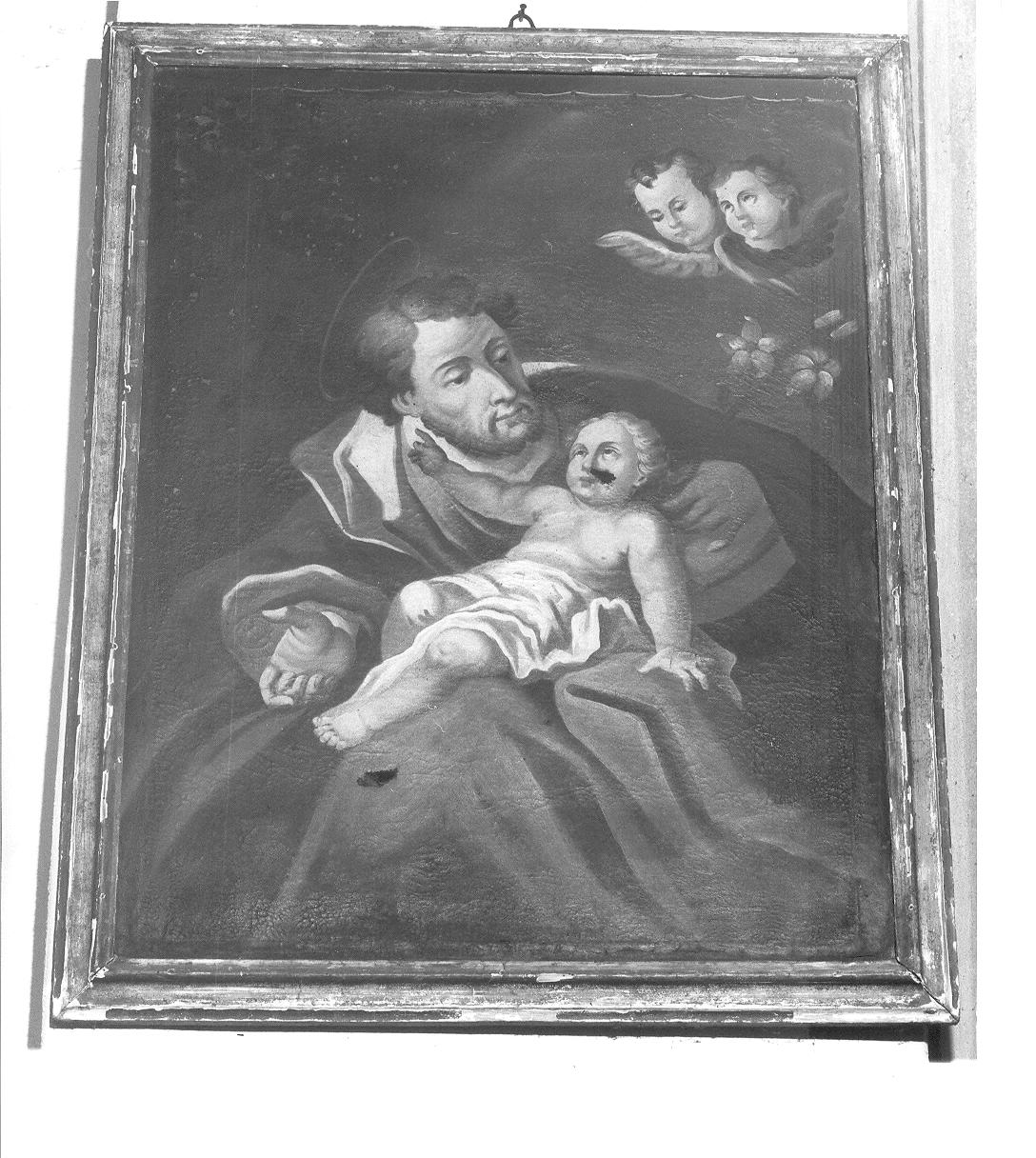 Sant'Antonio da Padova con il bambino (dipinto, opera isolata) - ambito lombardo (fine/inizio secc. XVIII/ XIX)