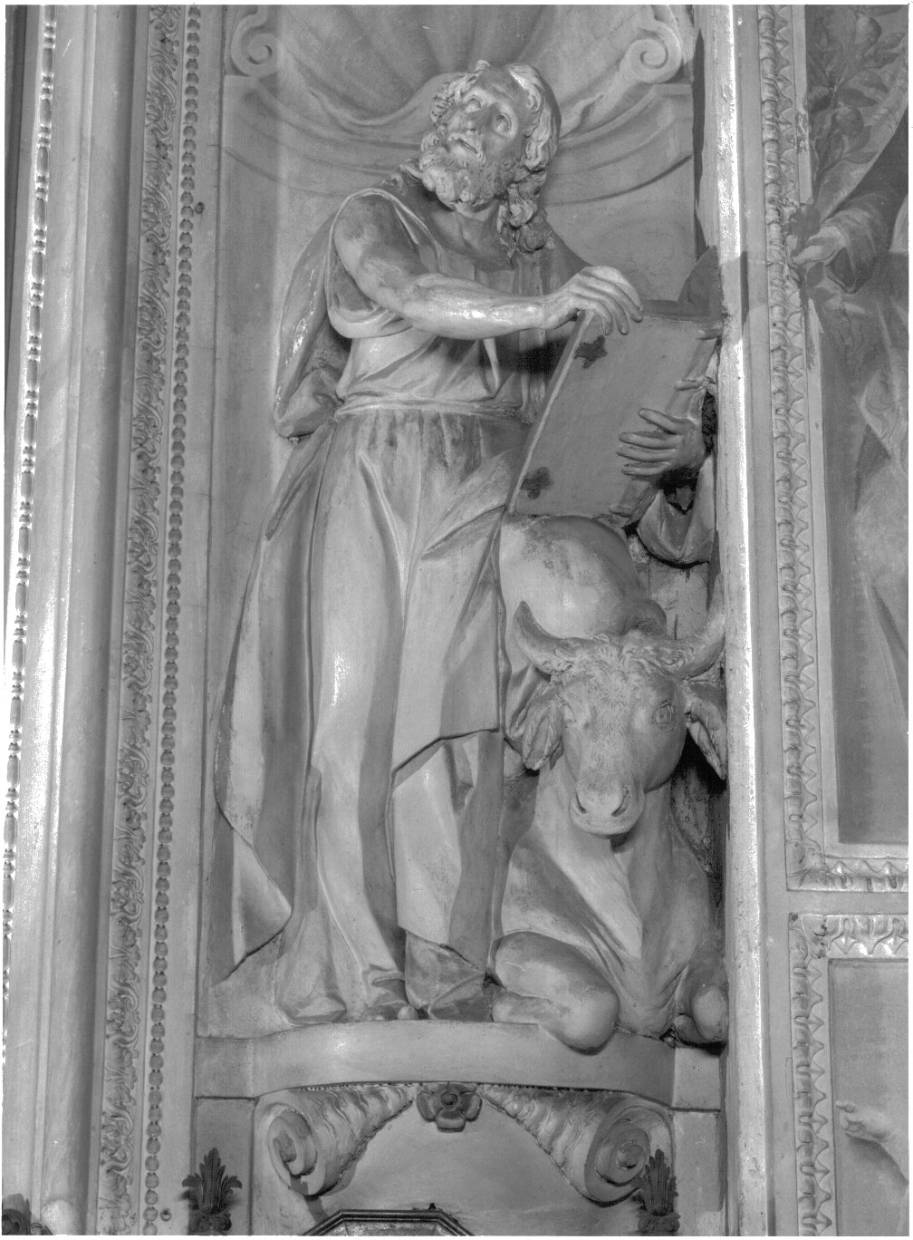 San Luca (statua, elemento d'insieme) di Silva Francesco il Vecchio, Silva Agostino (sec. XVII)