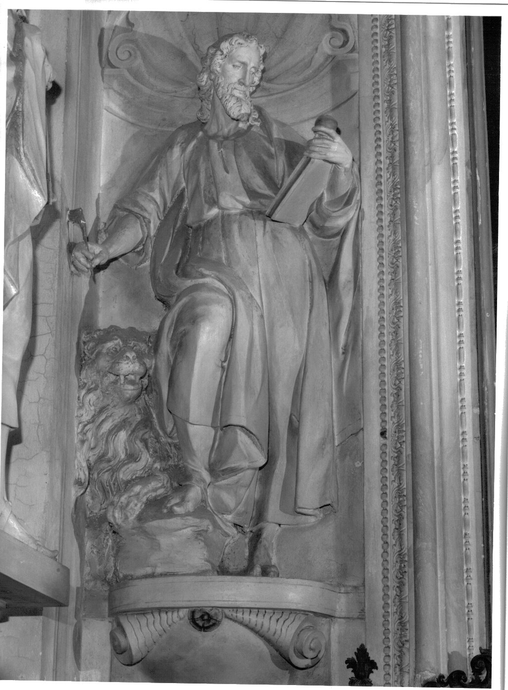 San Marco Evangelista (statua, elemento d'insieme) di Silva Francesco il Vecchio, Silva Agostino (sec. XVII)