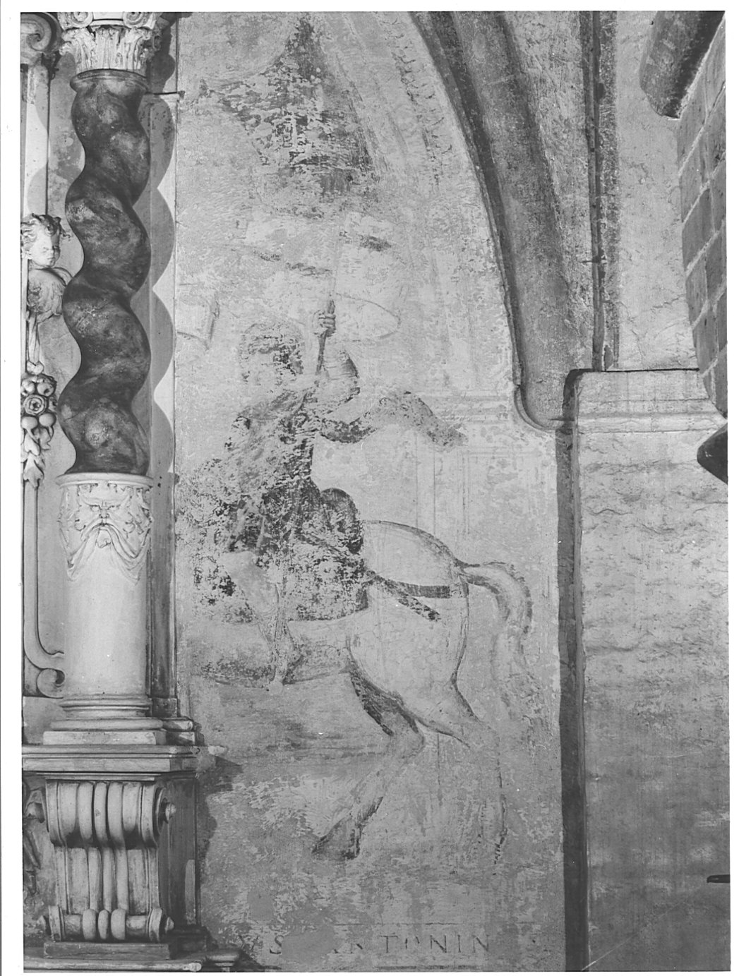 Sant'Antonino (dipinto murale, elemento d'insieme) - ambito lombardo (sec. XVI)