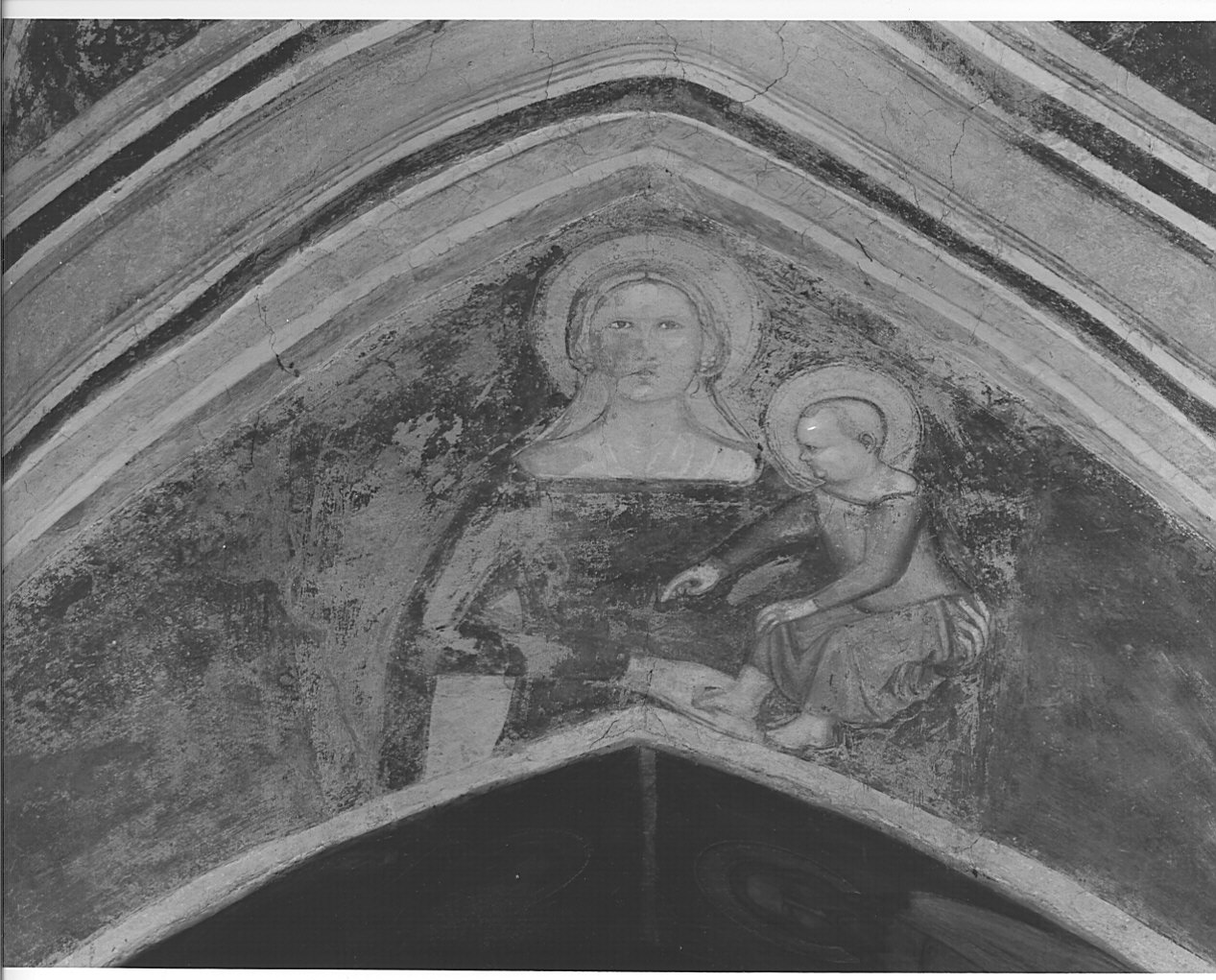 Madonna con Bambino (dipinto murale, opera isolata) - ambito lombardo (sec. XIV)