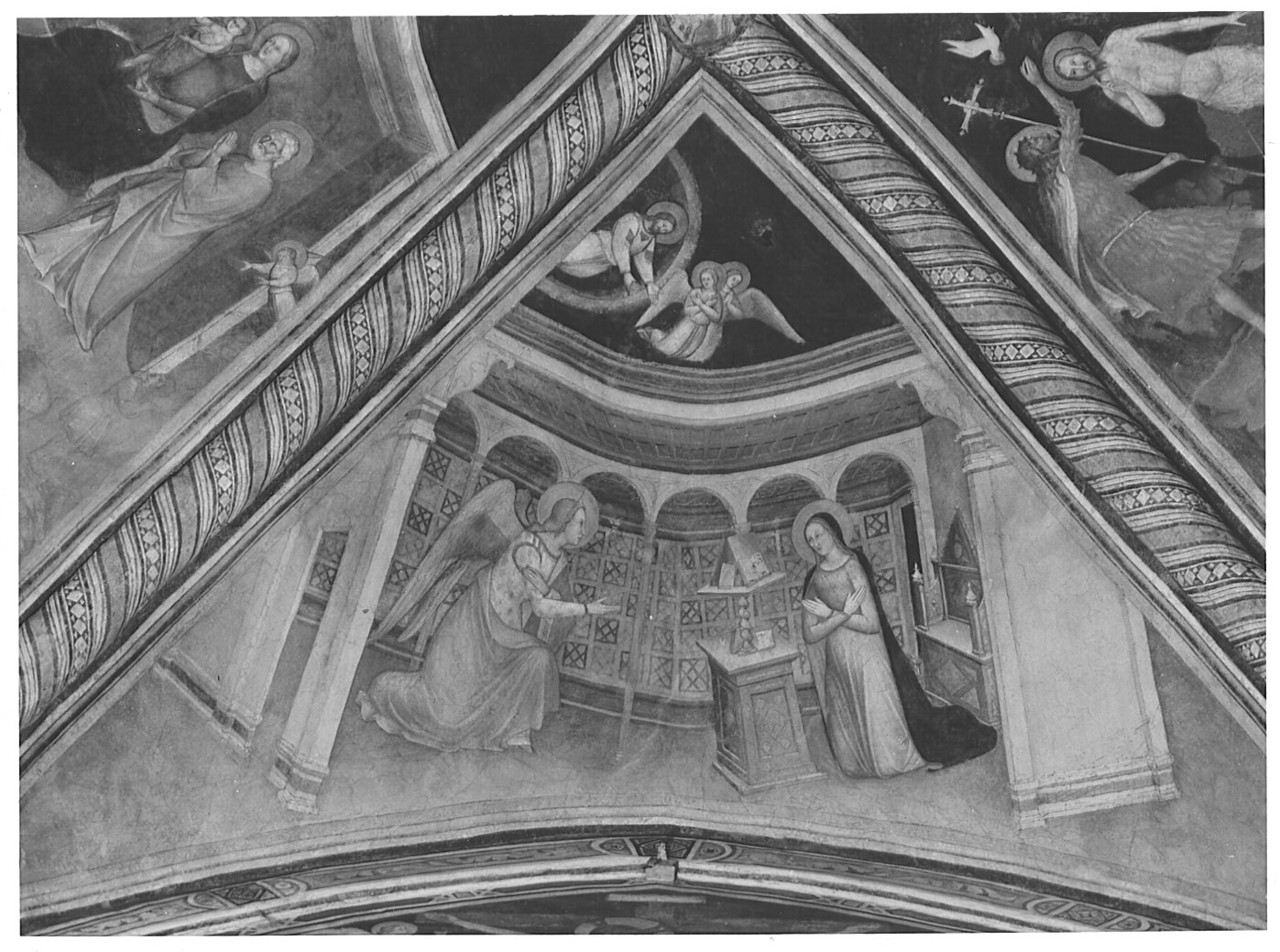 Annunciazione (dipinto murale, elemento d'insieme) - ambito lombardo (sec. XIV)