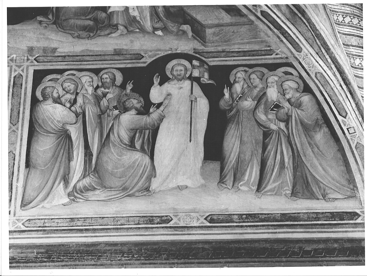 incredulità di San Tommaso (dipinto murale, elemento d'insieme) - ambito lombardo (sec. XIV)