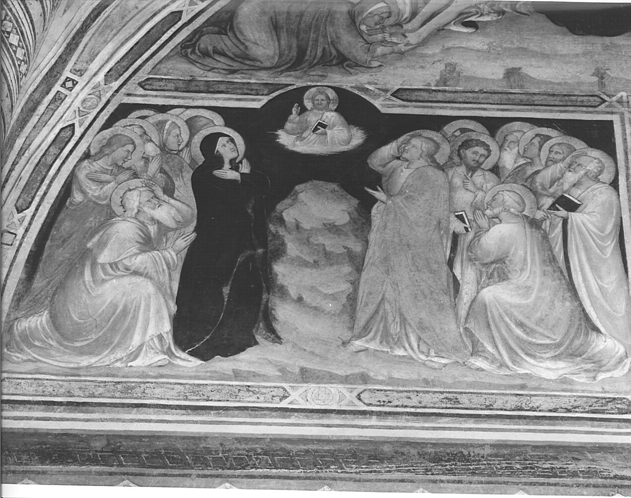 ascensione di Cristo (dipinto murale, elemento d'insieme) - ambito lombardo (sec. XIV)