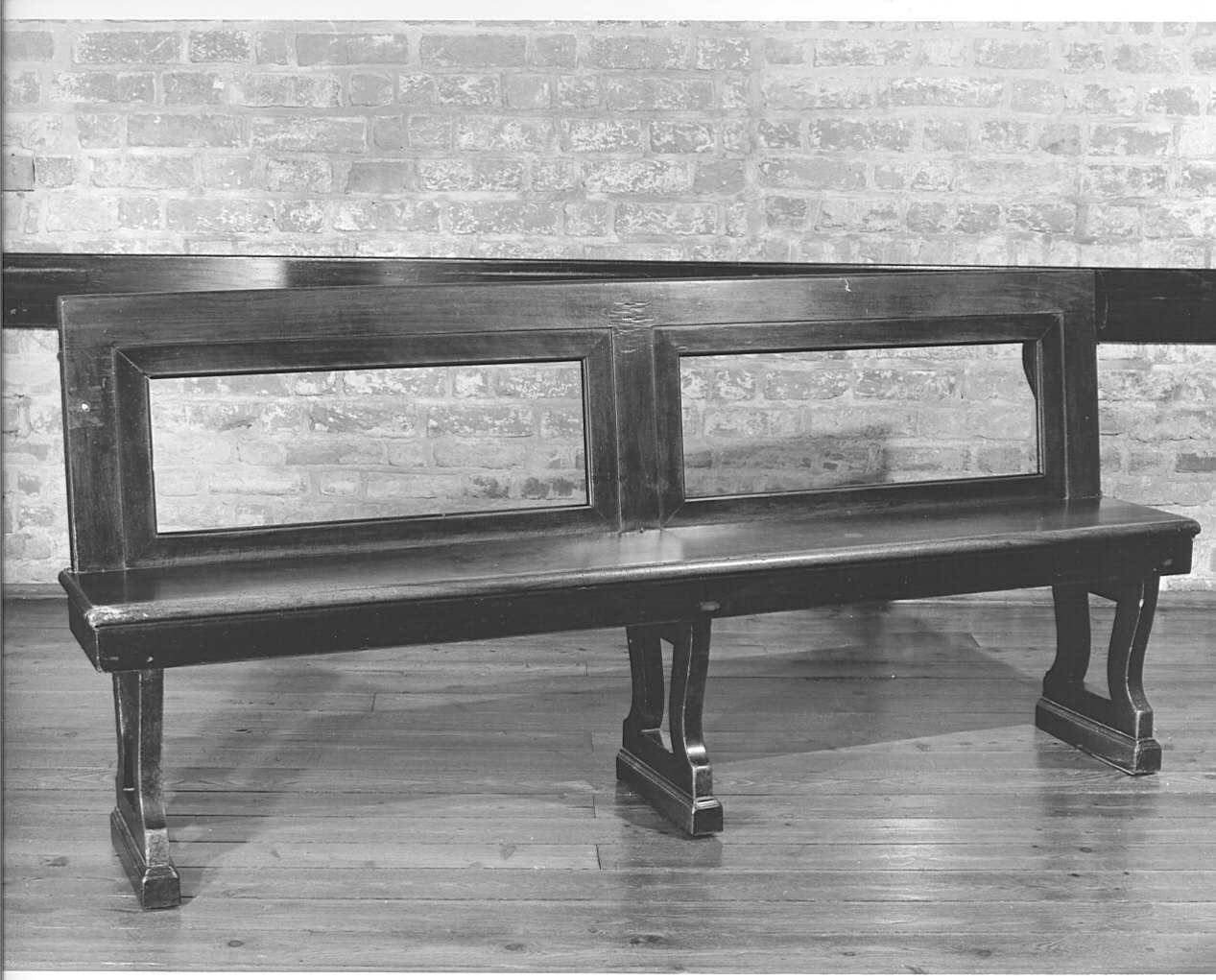 panca con schienale, serie - bottega lombarda (sec. XX)