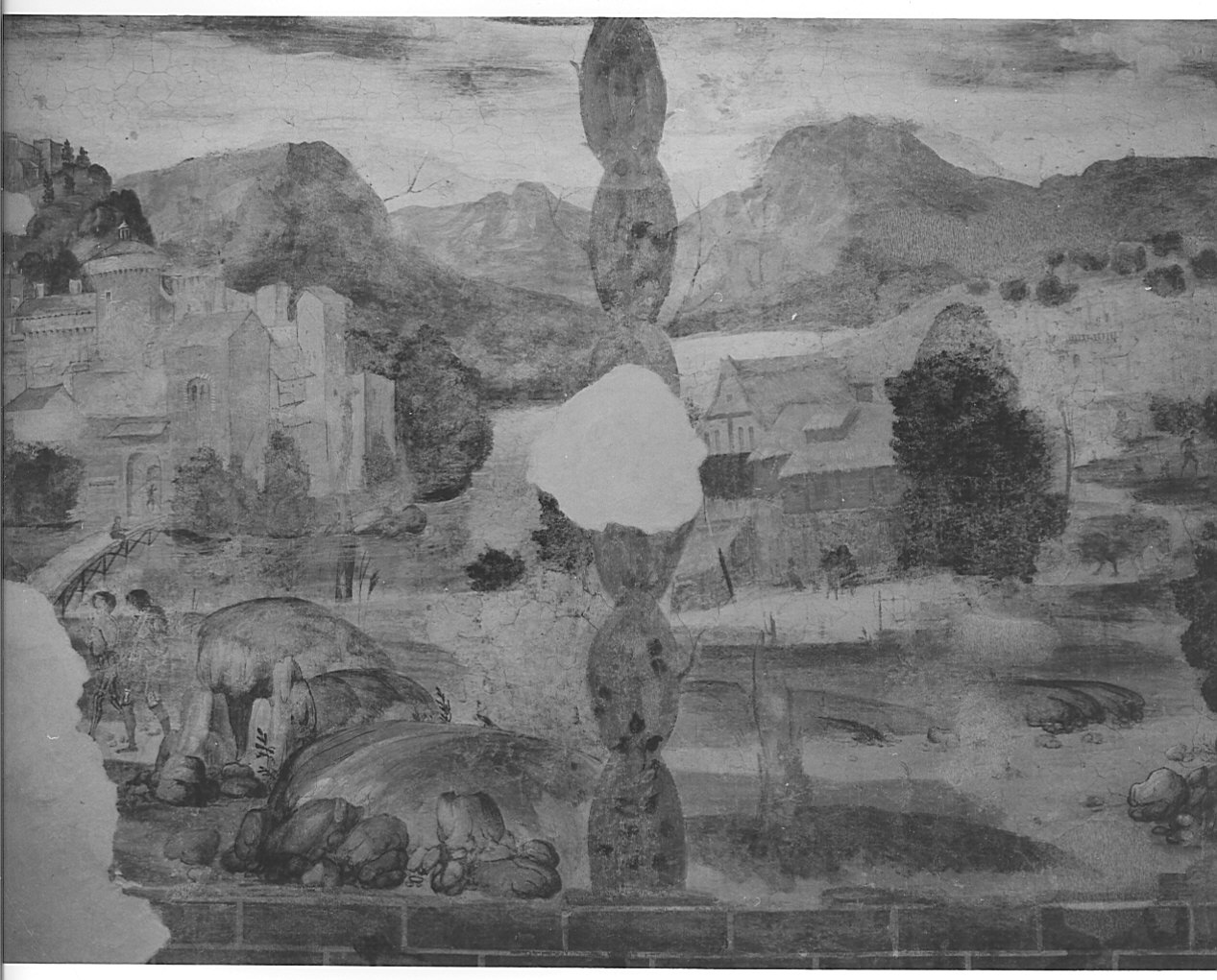 paesaggio (dipinto murale, ciclo) - ambito lombardo (sec. XVI)