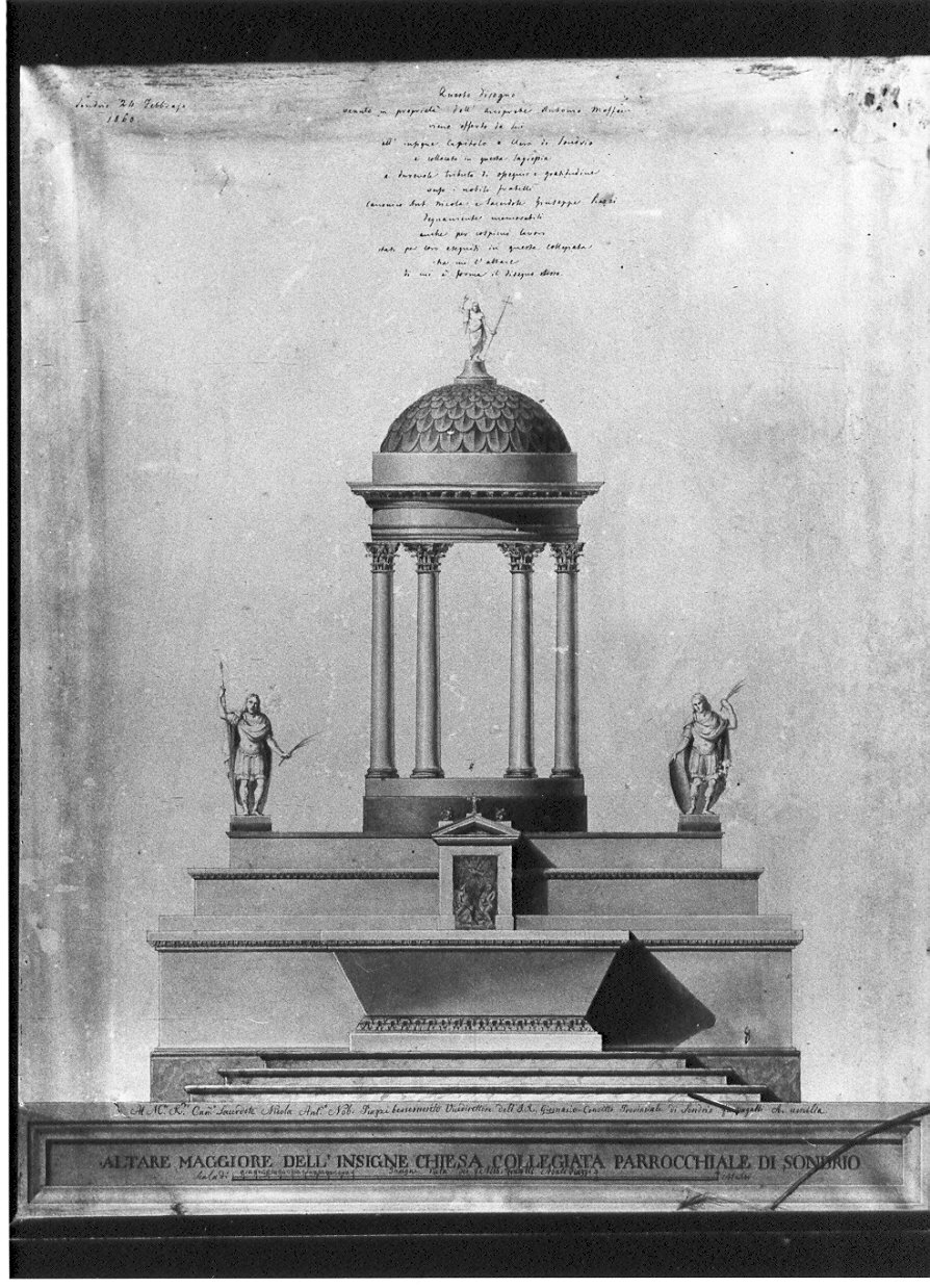 altare maggiore della Collegiata di Sondrio (disegno di architettura, opera isolata) - ambito lombardo (sec. XIX)