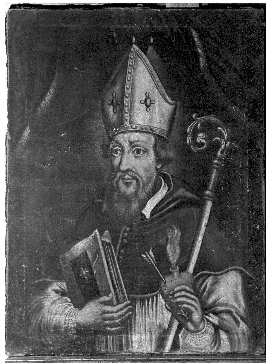 santo vescovo (dipinto, opera isolata) - ambito lombardo (secc. XVII/ XVIII)